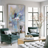 Vertical Modern Abstract Acrylic Painting On Canvas Heavy Texture Paint