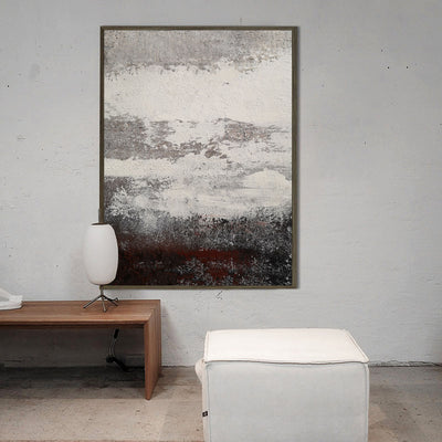 Grey And White Abstract Painting Original impressionism abstract Canvas Art Grey Canvas Wall Art Modern Abstract Paintings For Living Room