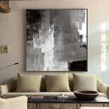 Black White And Grey Wall Art Large grey canvas painting Custom Wall Canvas