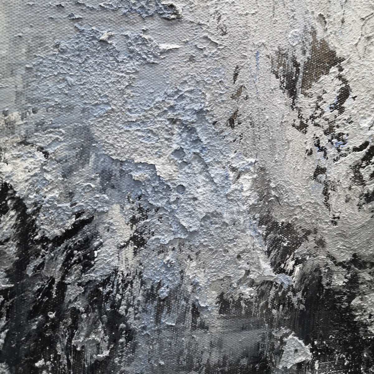 36x48 Gray And Blue Wall Art Textured Abstract Painting