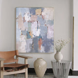 Colorful Abstract Geometric Painting Vertical Large Modern Abstract Wall Art