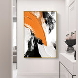 Modern Originial Large Rich Textured Yellow And Black Abstract Acrylic Painting For Livingroom