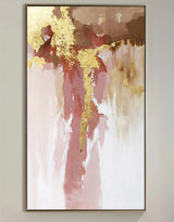 Pink And Gold Wall Art Gold Abstract Art Large Wall Decor Living Room