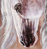 Arabian White Horse Paintings On Canvas Horse Portrait Painting Oversized Horse Art