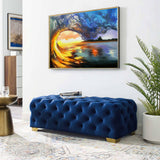 Sunset And Ocean Acrylic Painting Large Ocean Canvas Art Ocean Wave Art For Living Room Wall Art