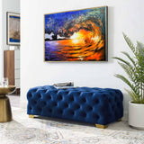 Big Sunset And Wave Landscape Acrylic Painting On Canvas Large Sunset Canvas Art Huge Ocean Wave Art For Living Room Decor