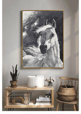 Black And White Horse Painting Abstract Horse Art Contemporary Horse Art