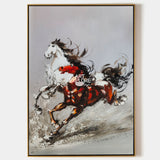 Rich Textured Running Horse Wall Art Modern Horse Textured Canvas Wall Art Horse Acrylic Painting For Sale