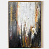 Abstract Black And Gold Canvas Painting Large Original Acrylic Abstract Canvas Art Modern Abstract Painting