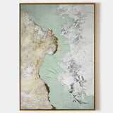 Abstract Green And Gold Canvas Painting Large Original Acrylic Abstract Canvas Art Modern Abstract Painting