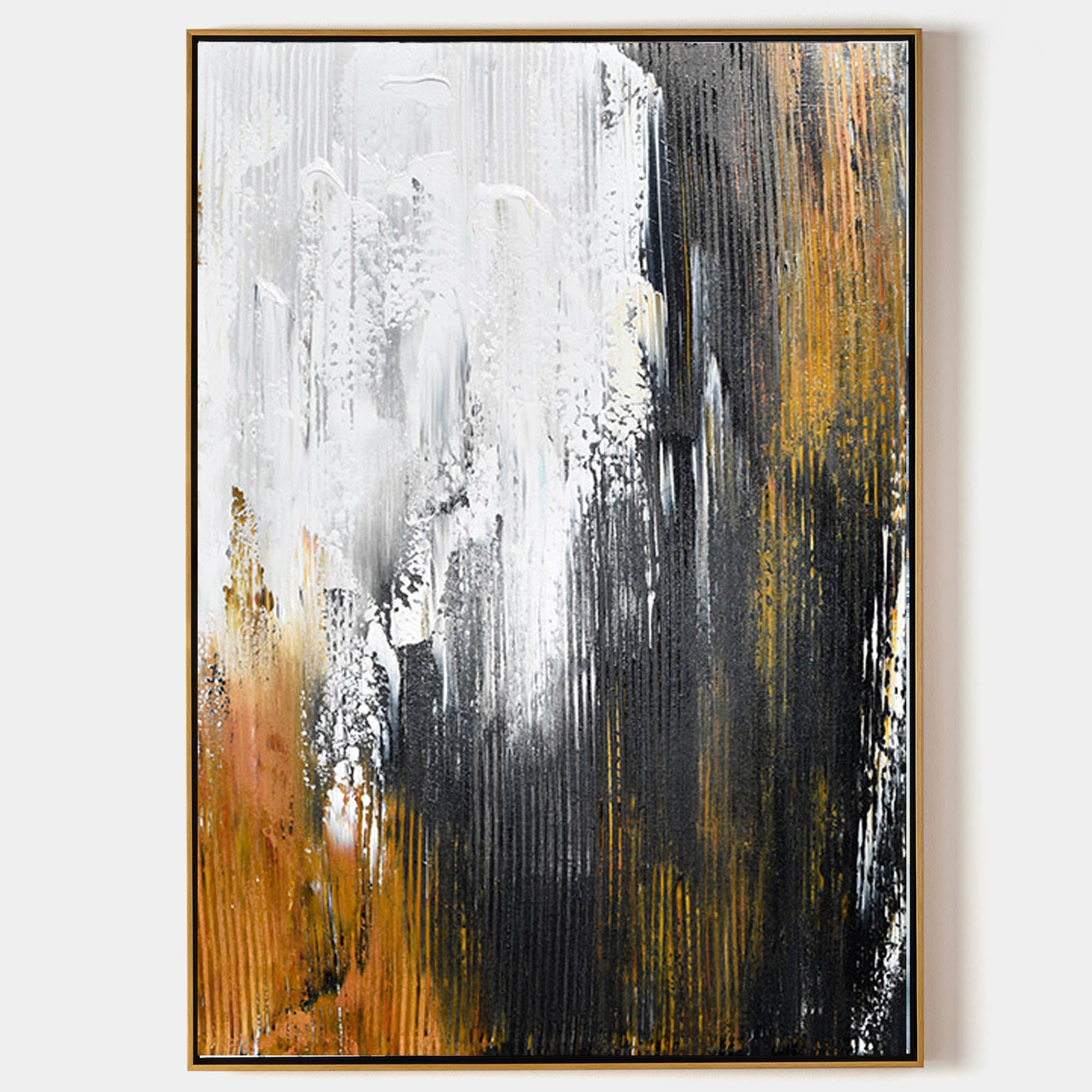 Abstract Black Canvas Painting Large Original Acrylic Abstract Canvas Art Modern Abstract Painting