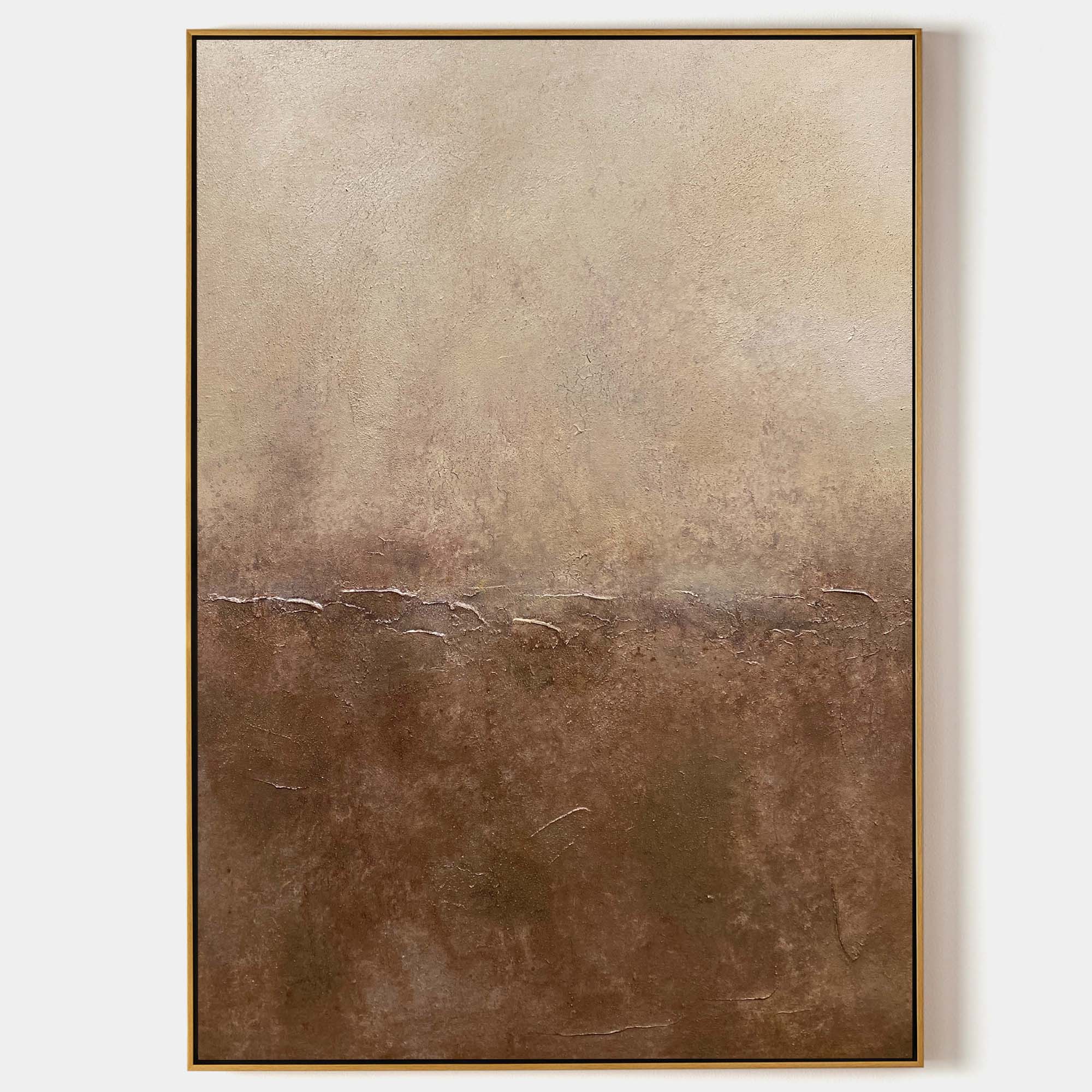Modern Earth Tone Abstract Painting Brown Texture Canvas Painting Large Wall Art For Sale