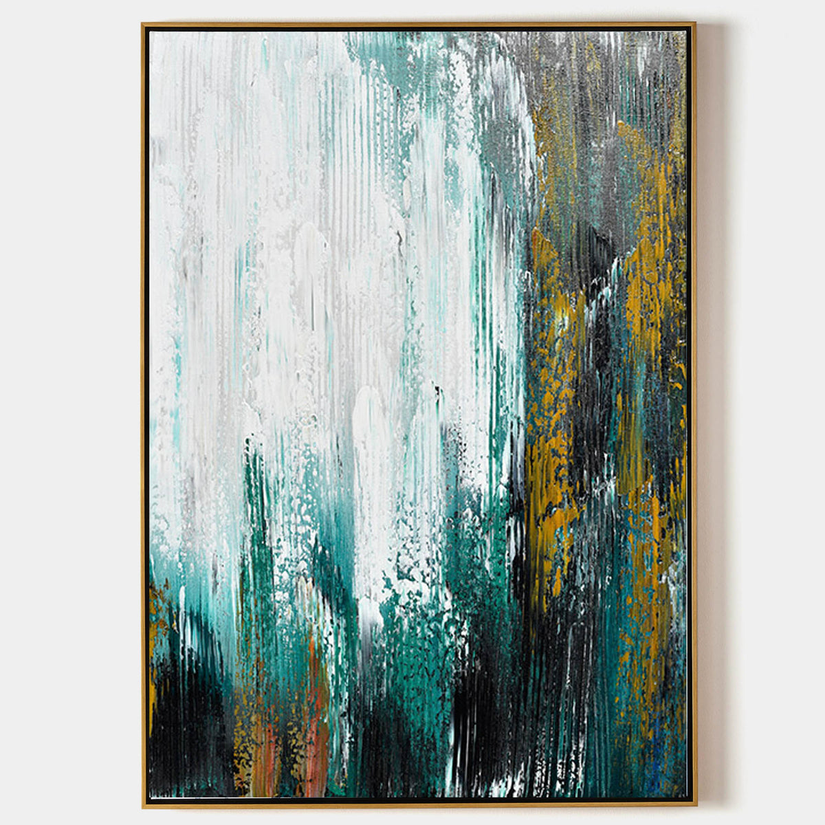 Abstract Green Canvas Painting Large Original Acrylic Abstract Canvas Art Modern Abstract Painting