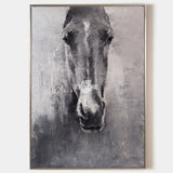 Grey White Abstract Horse Painting Horse Wall Art Horse Artwork