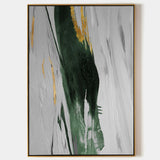 Large Green And Gold Abstract Wall Art Framed Abstract Art Green Abstract Painting Impressionism Abstract