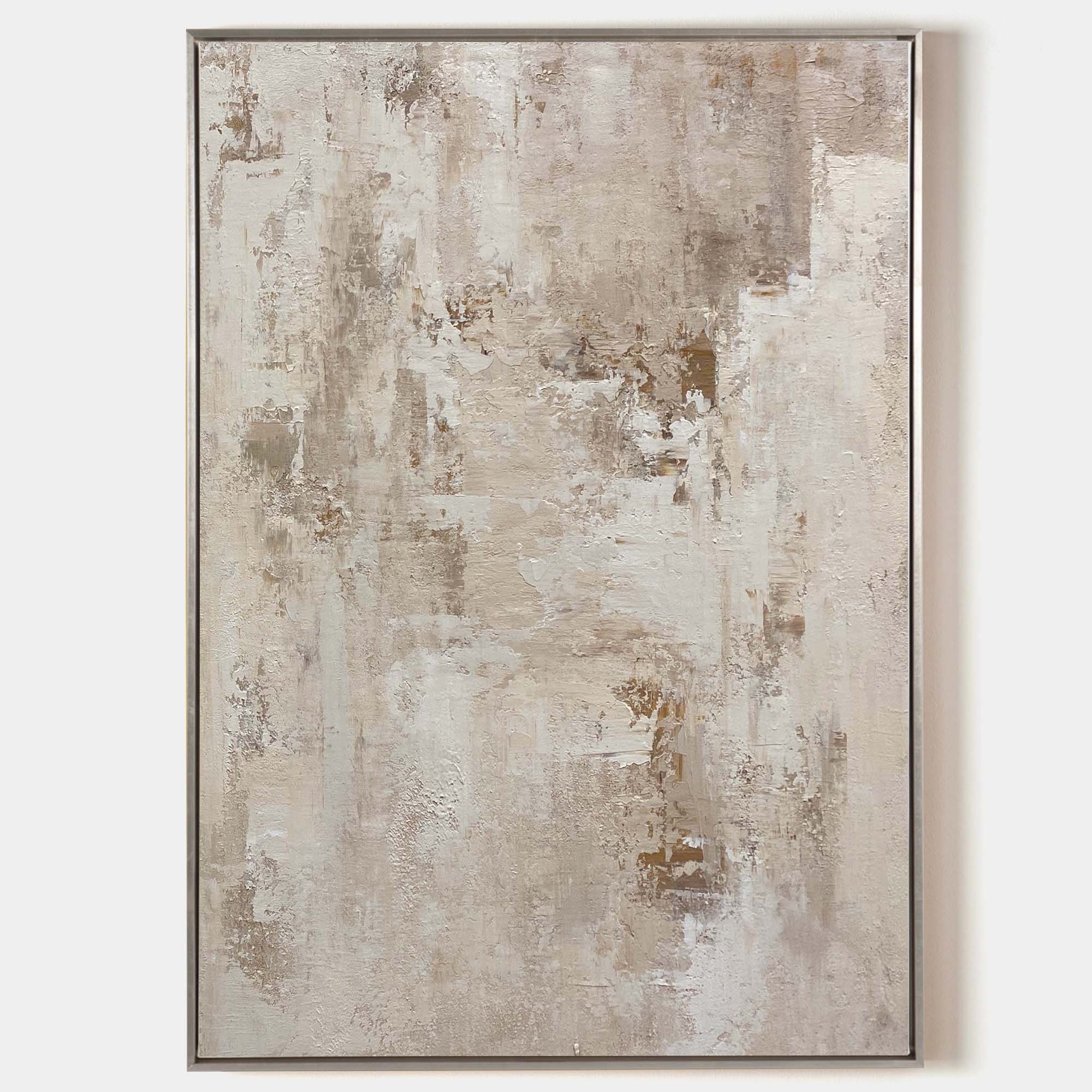 Beige Painting Beige Canvas Art Abstract Painting Beige Minimalist Abstract Wabi-sabi Painting