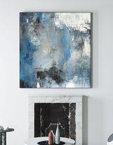 Oversize Blue Abstract Canvas Art Original Abstract Paintings For Sale