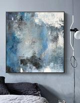 Oversize Blue Abstract Canvas Art Original Abstract Paintings For Sale