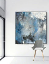 Oversize Blue Abstract Canvas Art Original Abstract Paintings For Sale