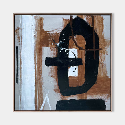 Modern Abstract Painting Large Livingroom Canvas Art Black And Brown Acrylic Painting