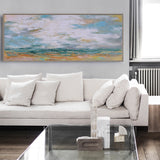 Large Beach Scene Painting On Canvas Impressionist Seascapes Panoramic Wall Painting For Livingroom