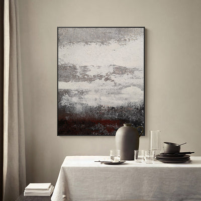 Grey And White Abstract Painting Original impressionism abstract Canvas Art Grey Canvas Wall Art Modern Abstract Paintings For Living Room