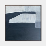 extra large black and white modern abstract acrylic painting minimalist geometric art for interior