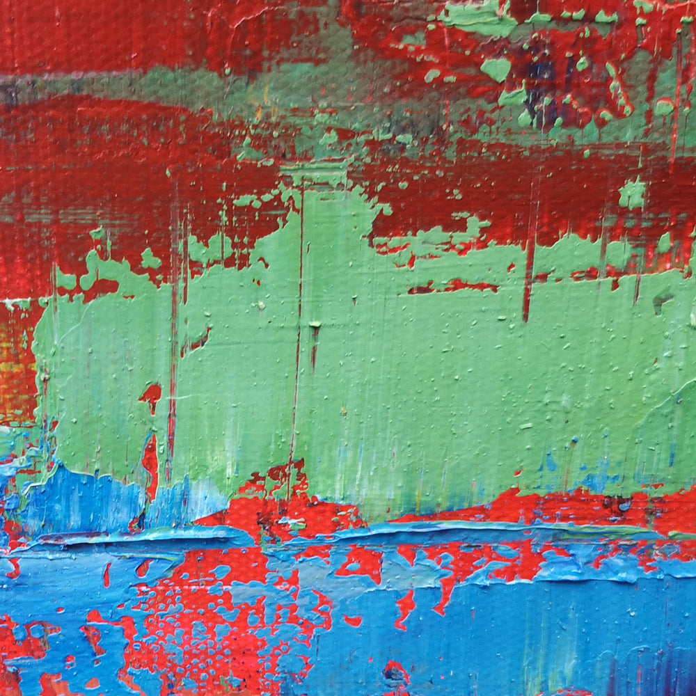 Red Abstract Canvas Wall Art 40 x 40 Canvas Painting For Living Room