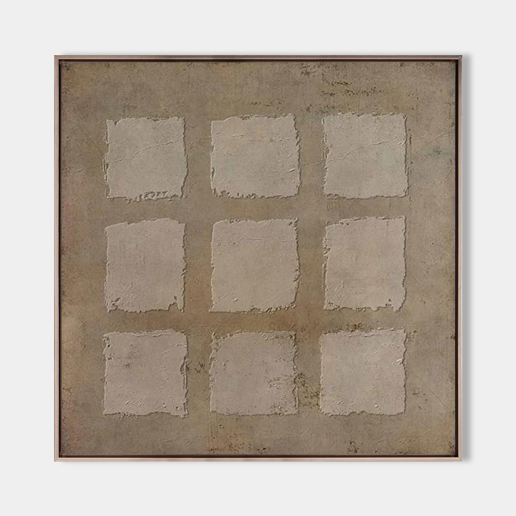 Brown Minimalist Wall Art Wabi-sabi 3d Texture Painting Brown Abstract Art for Livingroom