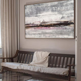 Large Grey Abstract Canvas Wall Art Abstract Beach Painting Modern Abstract Painting