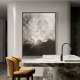 Brown Abstract Painting Grey Wall Paintings Oversized Abstract Canvas Painting Minimalist Abstract Art Large Modern Painting For Living Room