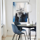 Large Blue Abstract Painting Navy Blue Abstract Art Original Blue Acrylic Paintings Blue And White Abstract Painting Living Room Canvas Art