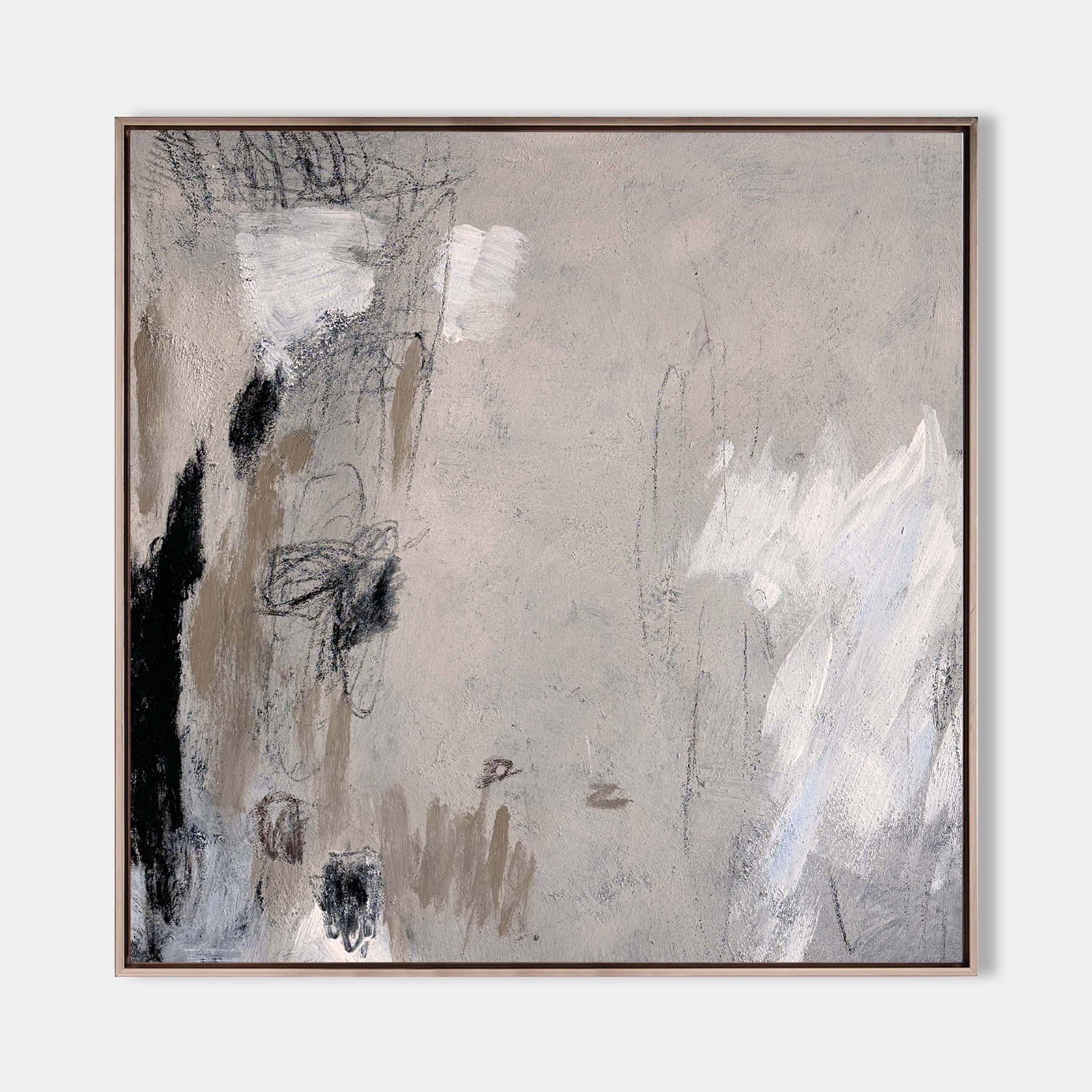 Modern Wabi-sabi Grey Abstract Wall Art Large Abstract Wall Art Painting For Livingroom