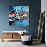 40 x 40 Square Multicolor Wall Art Colorful Contemporary Abstract Painting