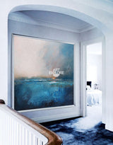 Large Beach Artwork Ocean Sunset Wall Art Abstract Seascape Paintings