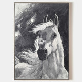 Black And White Horse Painting Abstract Horse Art Contemporary Horse Art