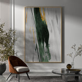 Large Green And Gold Abstract Wall Art Framed Abstract Art Green Abstract Painting Impressionism Abstract