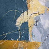 Large Vertical Blue Gold Wall Art Oversized Abstract Canvas Art For Living Room