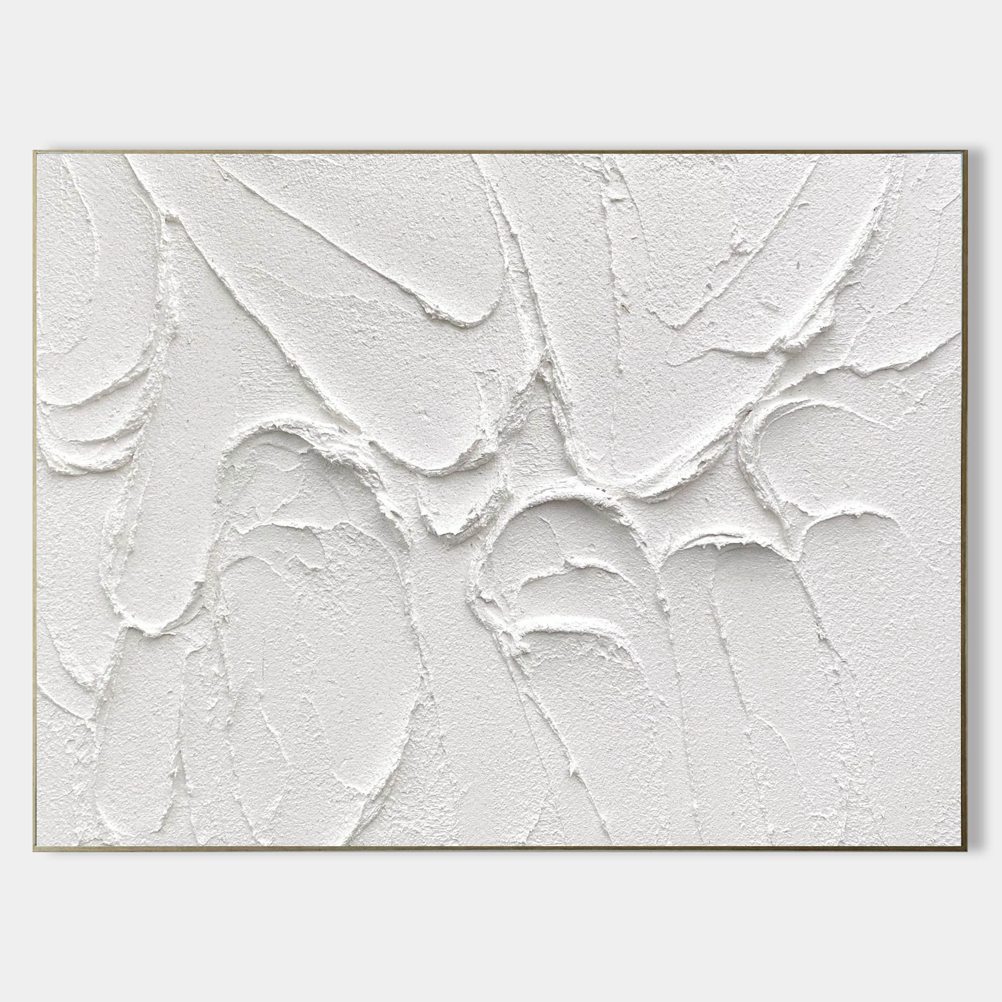 White Minimalist Canvas Art Minimalist Painting White Modern Canvas Art Large Artwork