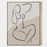 Modern Minimalist Painting Black And White Line Painting Minimalist Wall Art For Home Decor