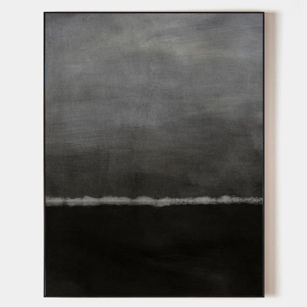 Abstract Dark Grey Canvas Painting Large Original Acrylic Abstract Canvas Art Modern Abstract Painting 