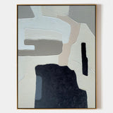 modern minimalist art black and grey abstract art large canvas art for living room