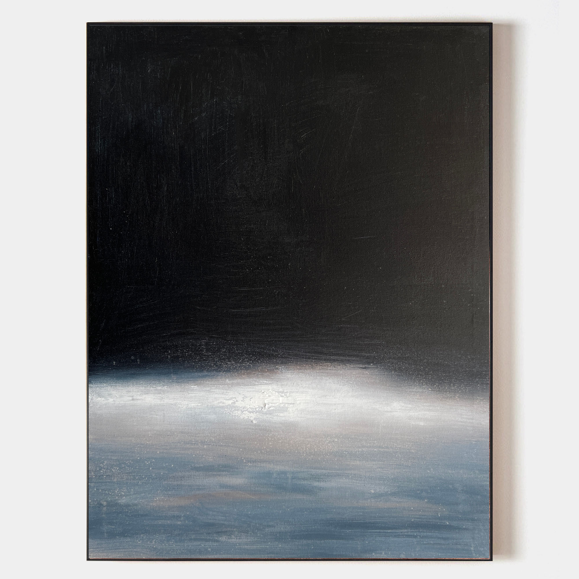 Modern Black Blue Minimalist Painting Abstract Acrylic Painting Canvas Wall Art Minimalist Wall Art For Sale