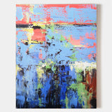 36 x 48 Colorful Abstract Beach Painting Vertical Acrylic Seascape Paintings