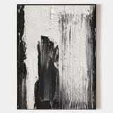 Black and white Abstract art Modern minimalist wall art Textured canvas Painting for sale