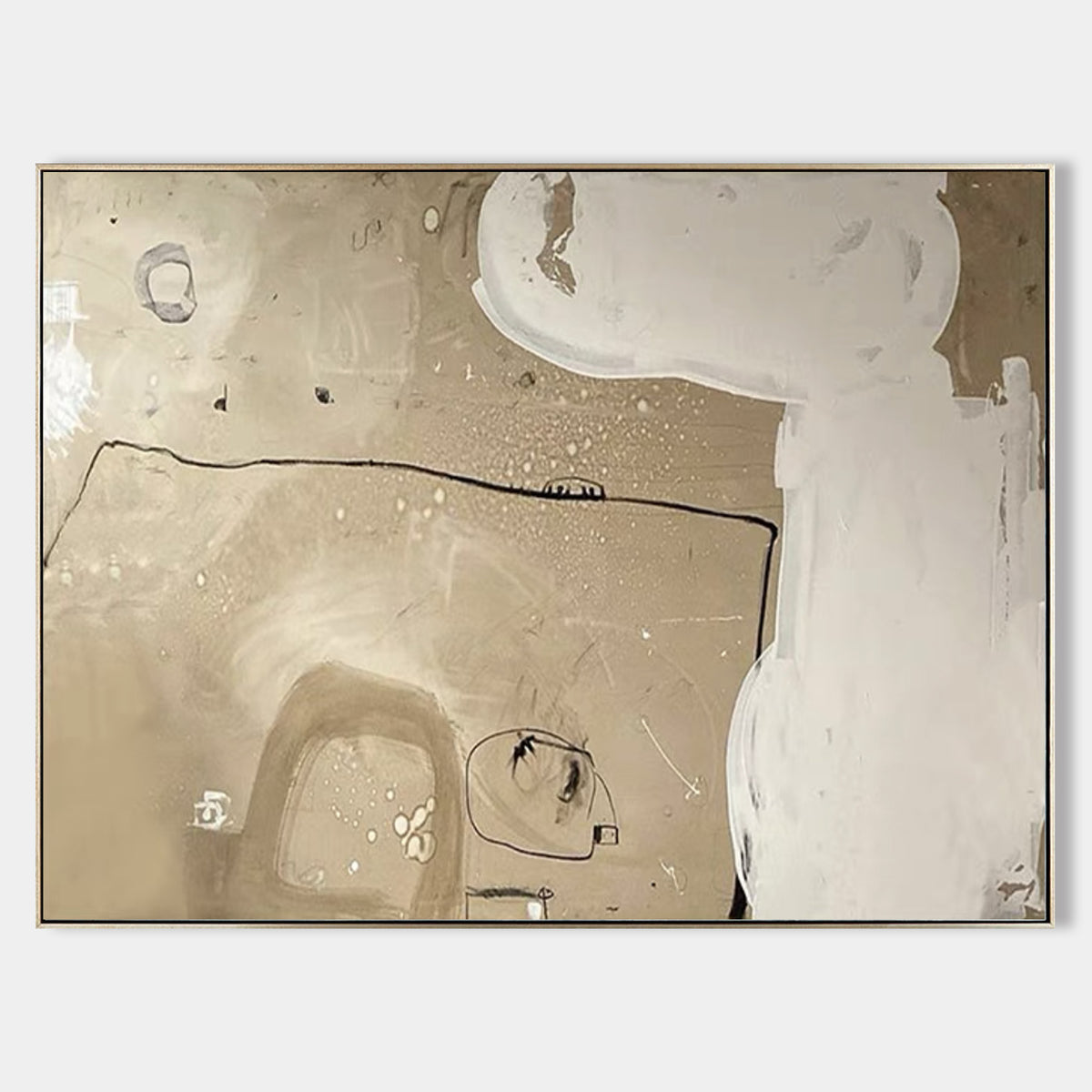 Large Abstract Paintings Large Beige Abstract Wall Art Abstract Art Canvas In Beige