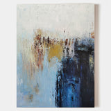 Blue And Gold Abstract Acrylic Painting Abstract Landscape Canvas Art Original Modern Abstract Art