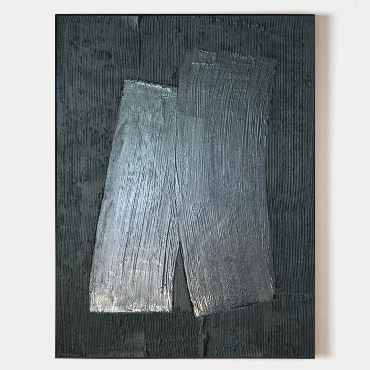 Large Black Abstract Painting Black 3D Textured Painting Minimalist Painting For Sale