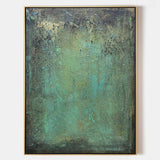 Large Green Acrylic Painting On Canvas Oversized Textured Modern Abstract Art Framed Canvas Art for Sale