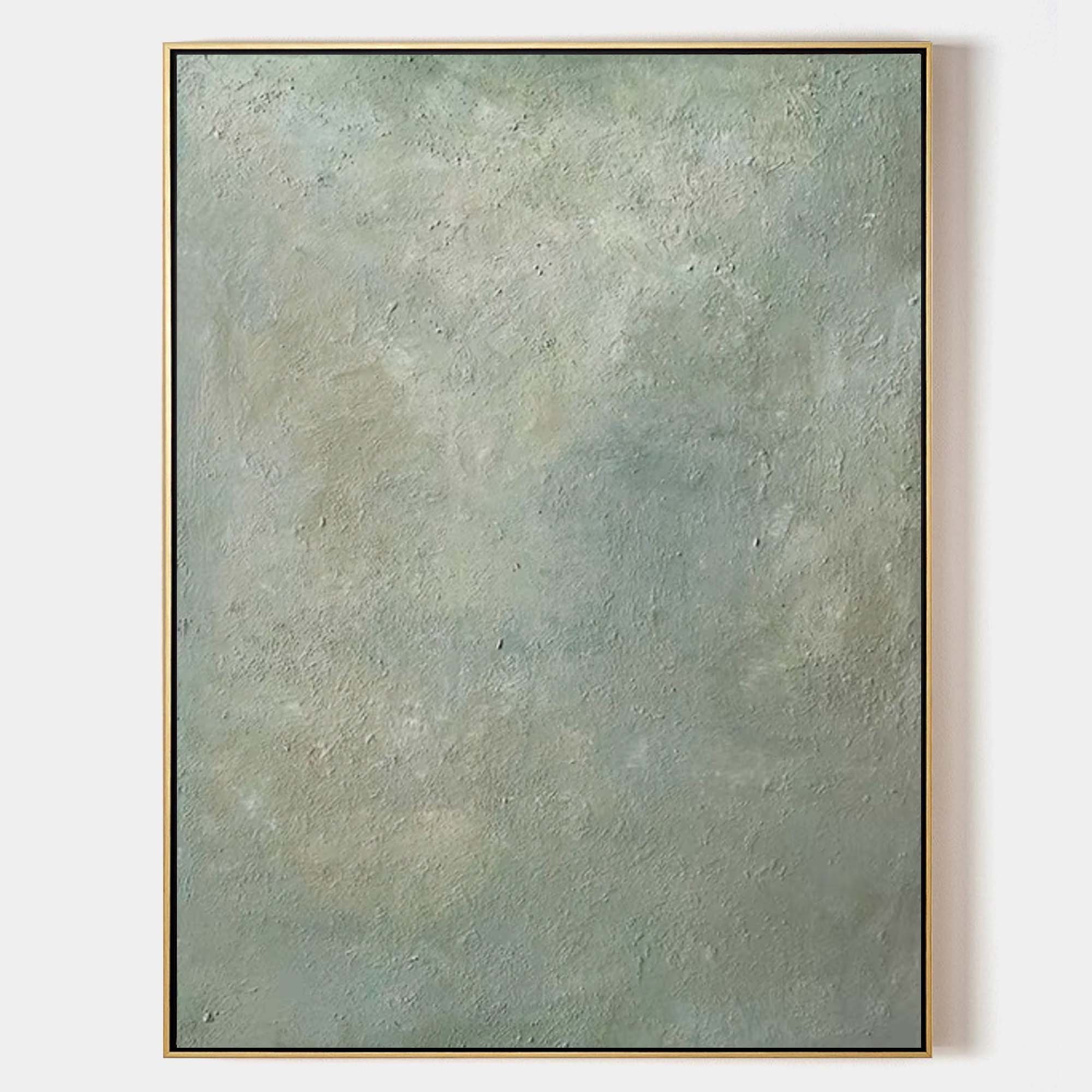 Original Pure Light Green Painting Modern Minimalist Acrylic Art Painting For Living Room
